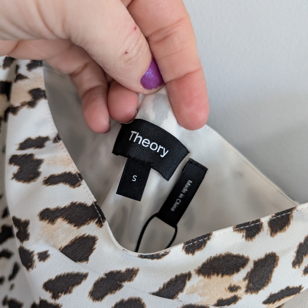 NEW Women's Theory Slip Dress Small Natural Classic Leopard - Picture 4 of 5